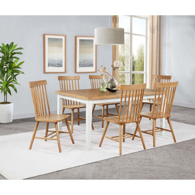 Farmhouse Dining Set with Windsor Chairs
