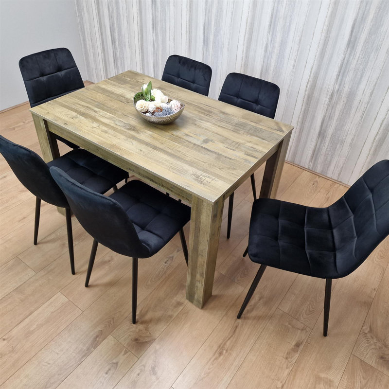 Alessondra 6 - Person Dining Set, Black