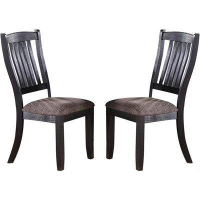 Ensemble de salle à manger en bois avec 2 chaises d'appoint rembourrées en tissu
