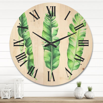 Horloge murale en bois tropical