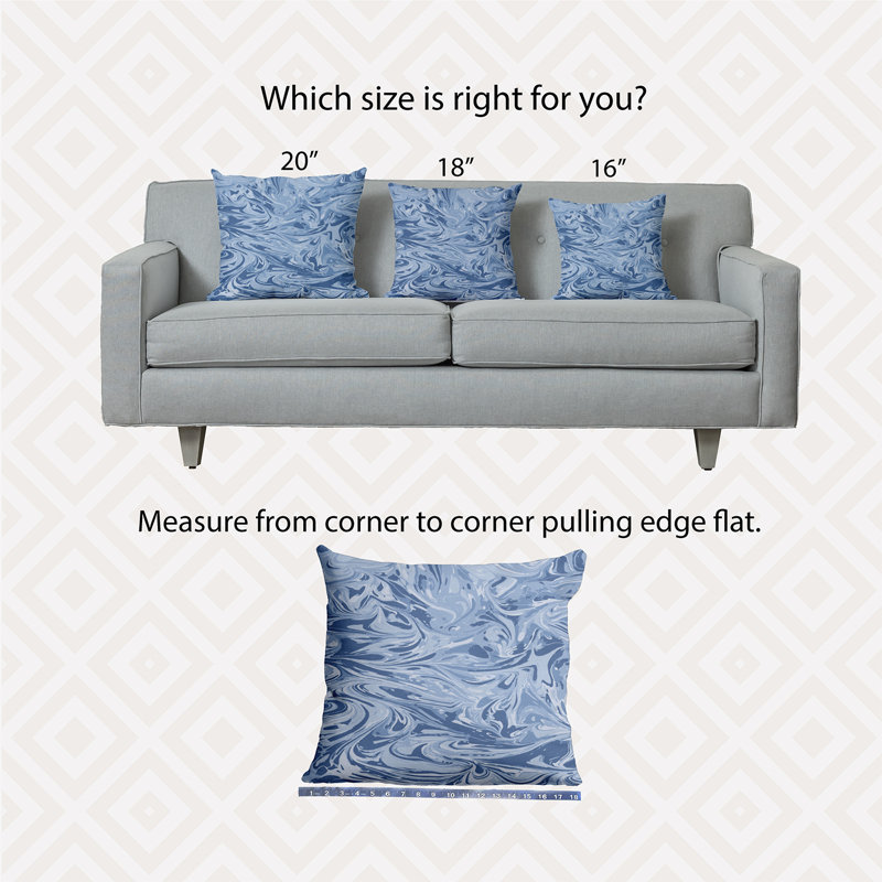 Housse et insert de coussin Mélange, Bleu, H 16 po x l 16 po