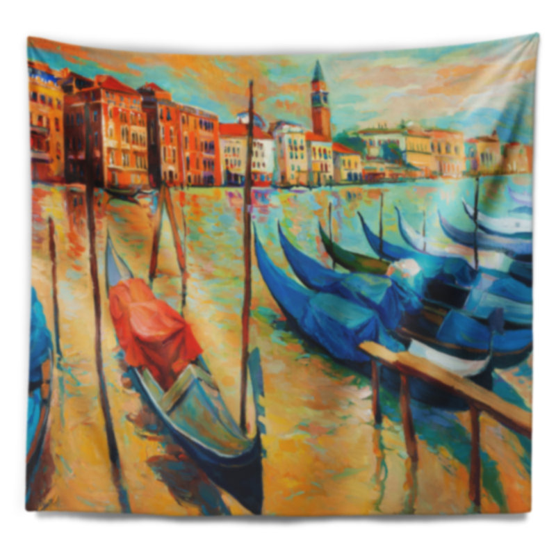 Tapisserie de venise colorée Landscape, H 32 po x l 39 po