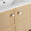 Meuble-lavabo autoportant de 24 pouces de style minimaliste moderne avec lavabo en céramique, 2 portes à fermeture douce