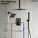 DualJetSpa Triple-Function 10" & 6" Ceiling Mount Complete Shower Faucet with Pressure Balancing Rough-In Valve