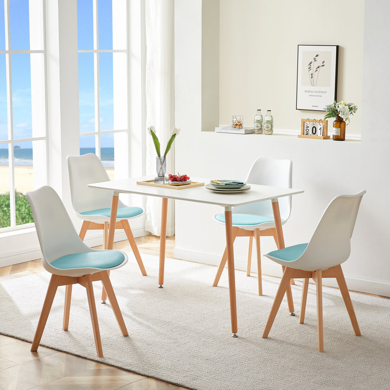 Navin 4 - Person Dining Set, Aqua, 73cm H x 47cm W x 41cm D