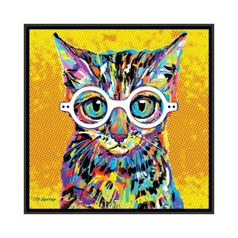 Peewee by P.D. Moreno - Print on Canvas, 93.98 cm H x 93.98 cm W, Black Framed
