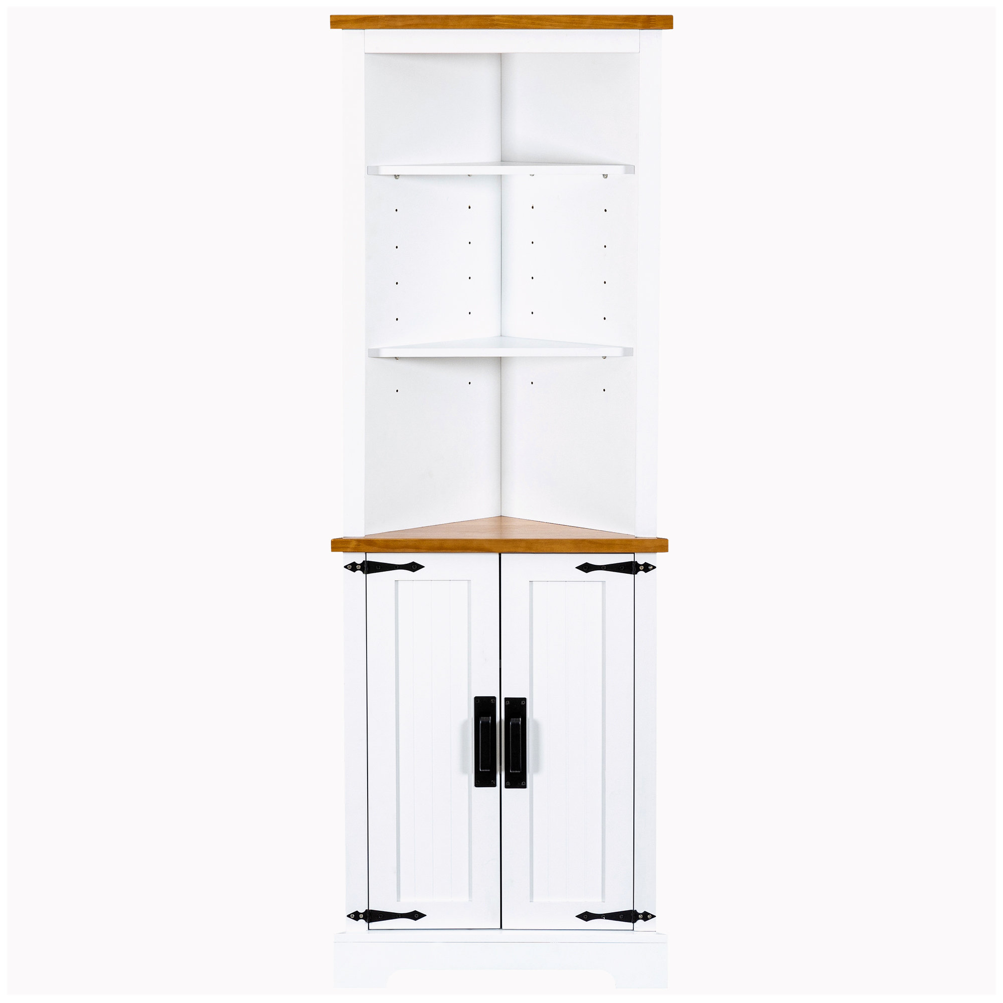 Latitude Run® Corner Bathroom Cabinet Free Standing Storage Cabinet 