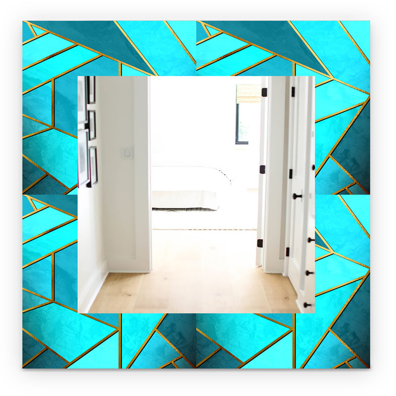 Flat Mirror, 39.4" H x 29.5" W, Blue