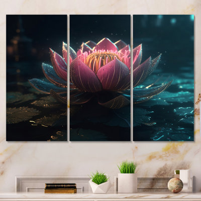 Ensemble de décoration murale Lotus Magical Luminiscent Blossoming II - Lotus