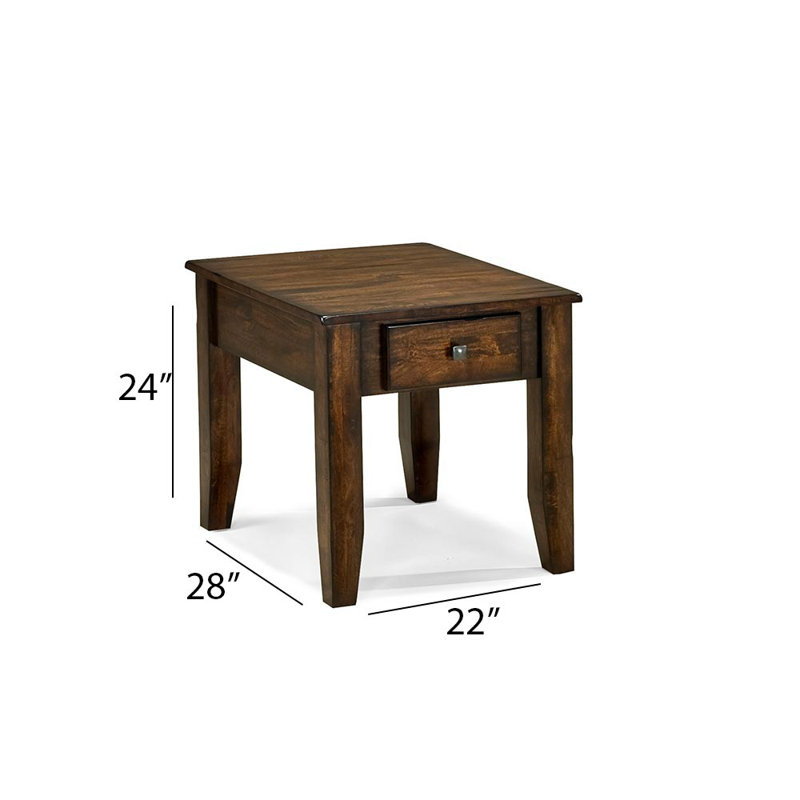Boneta 22" Wide End Table with Drawer, Raisin