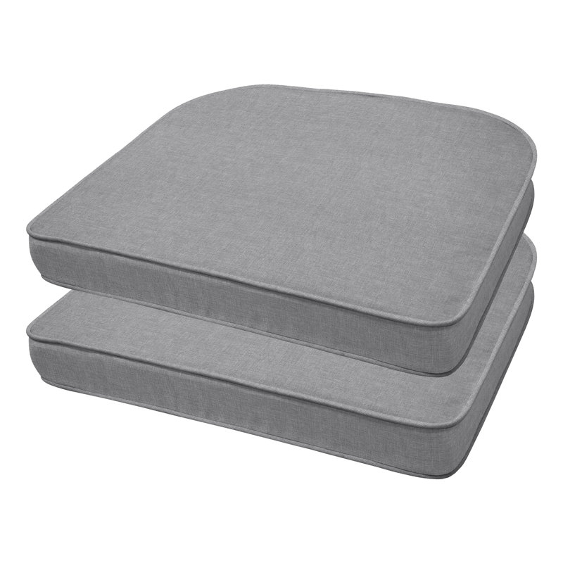 Outdoor Rounded Dining Seat Cushion, Dove Grey