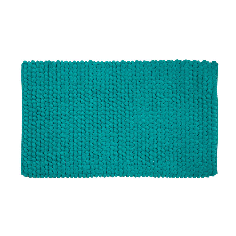 Super Soft Cushioned Rectangle Bath Mat with Slip-Resistant Backing, Aqua