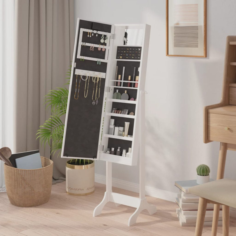 Jevale Freestanding Jewelry Armoire, White
