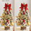 2 pièces arbre de Noël artificiel floqué arbre de Noël 45 cm neige floqué avec guirlandes de lumières à DEL pour les petites fêtes artificielles