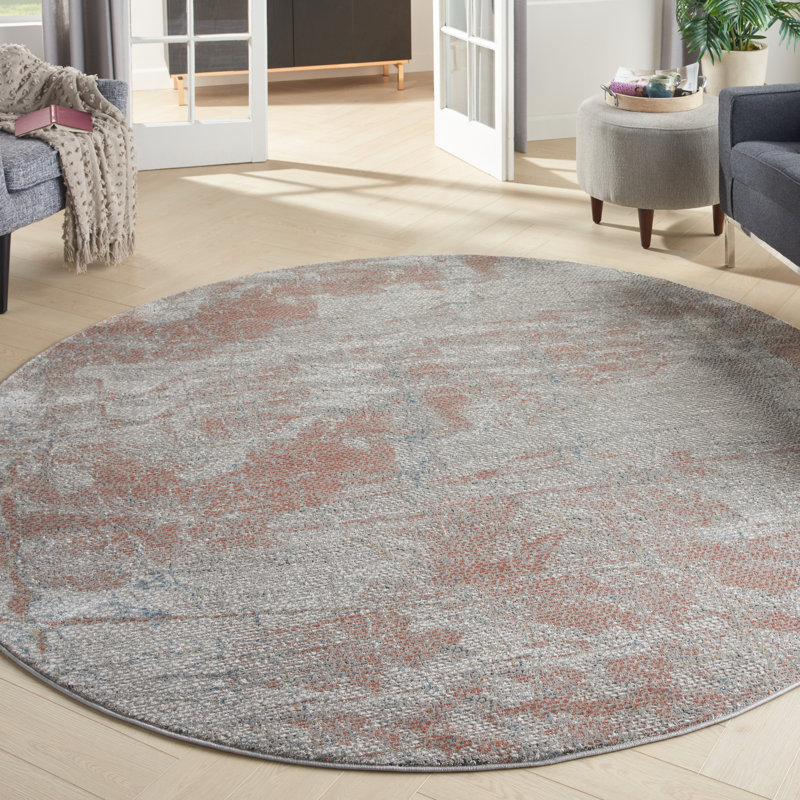 Abstract Indoor Rug, Round 5'3"
