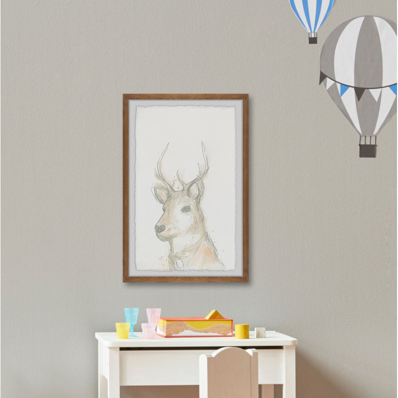 Oriya «Deer Cameo III», reproduction encadrée, H 24 po x l 16 po x P 1,5 po