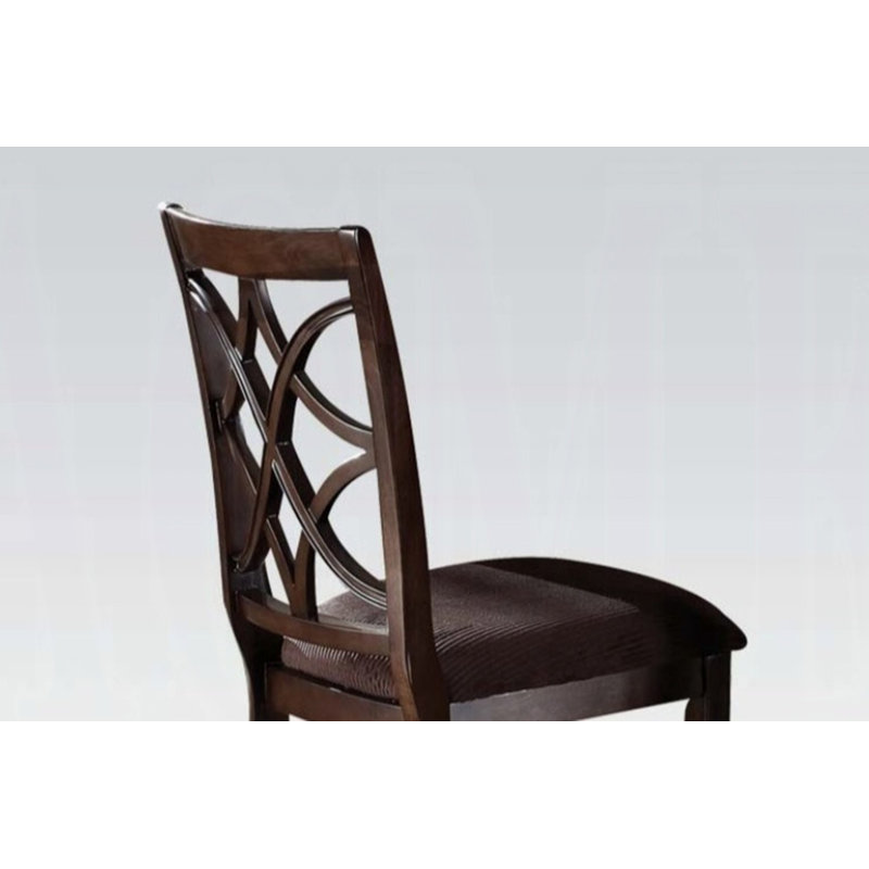 Chaise d'appoint en microfibre et finition noyer foncé Keenan (ensemble de 2)