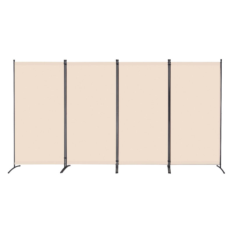 Paravent pliable à 4 panneaux, écran de confidentialité portable pour bureau et maison, beige, résistant et imperméable