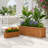 2-Piece Cedar Wood Outdoor Planter Box Set with Drainage, 40-Inch and 48-Inch Rectangular, Brown