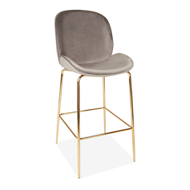 Wintershoven Upholstered Counter Stool with Metal Frame, Grey