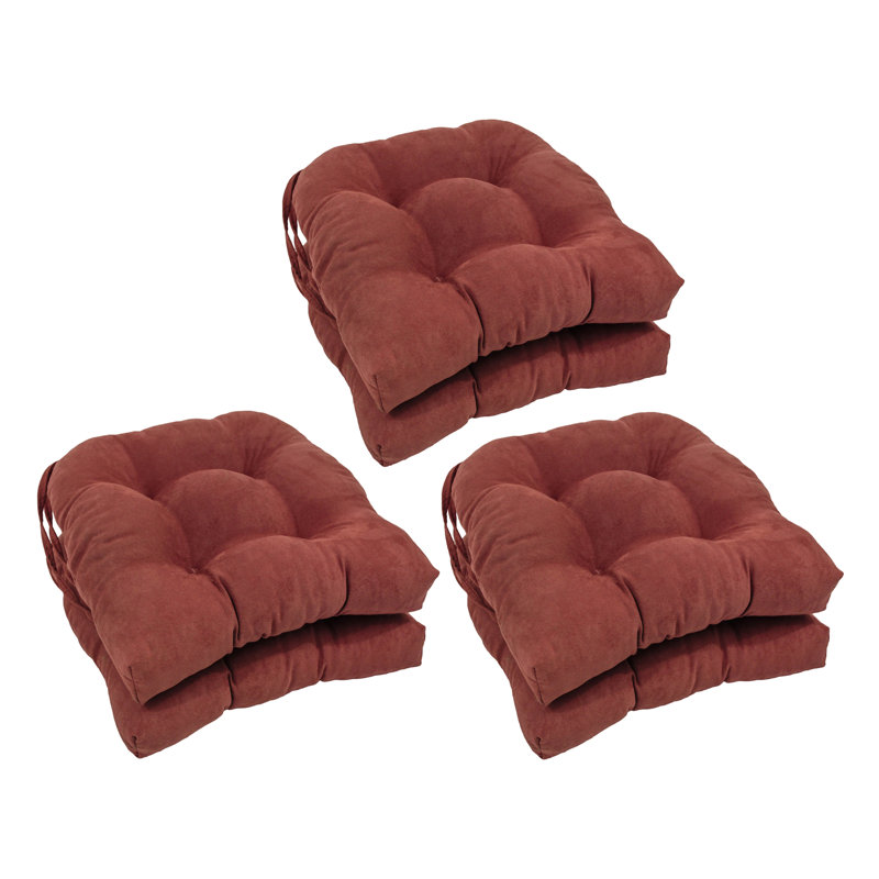 Outdoor 3.5'' Dining Chair Seat Cushion, Red Wine