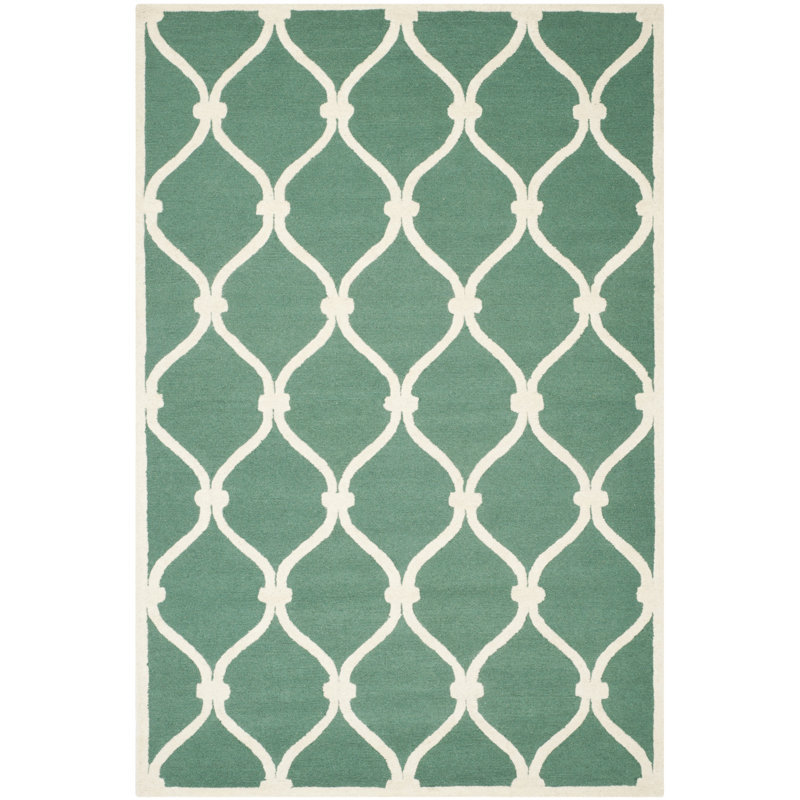 Cannen Hand Tufted Wool Geometric Rug, Rectangle 6' x 9'