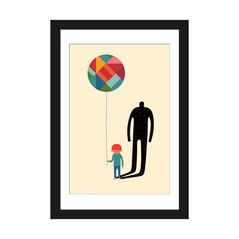 «Grow Up» par Andy Westface, reproduction sur toile tendue, H 32 po x l 24 po x P 1 po, Papier d'art encadré noir, Blanc