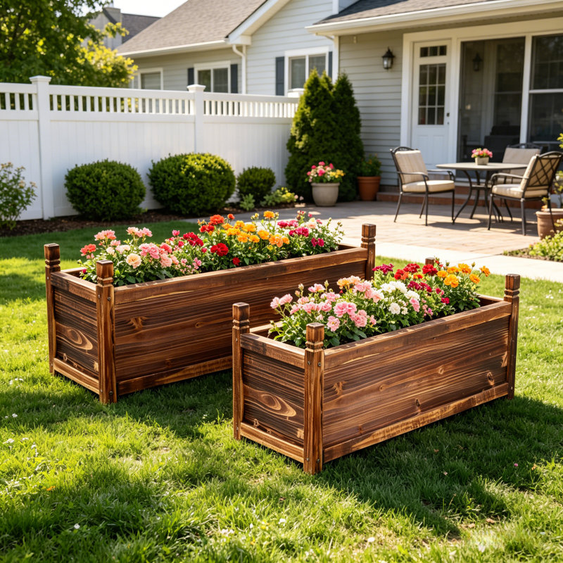Kley Wood Planter Box, 34cm H x 30cm W x 90cm D