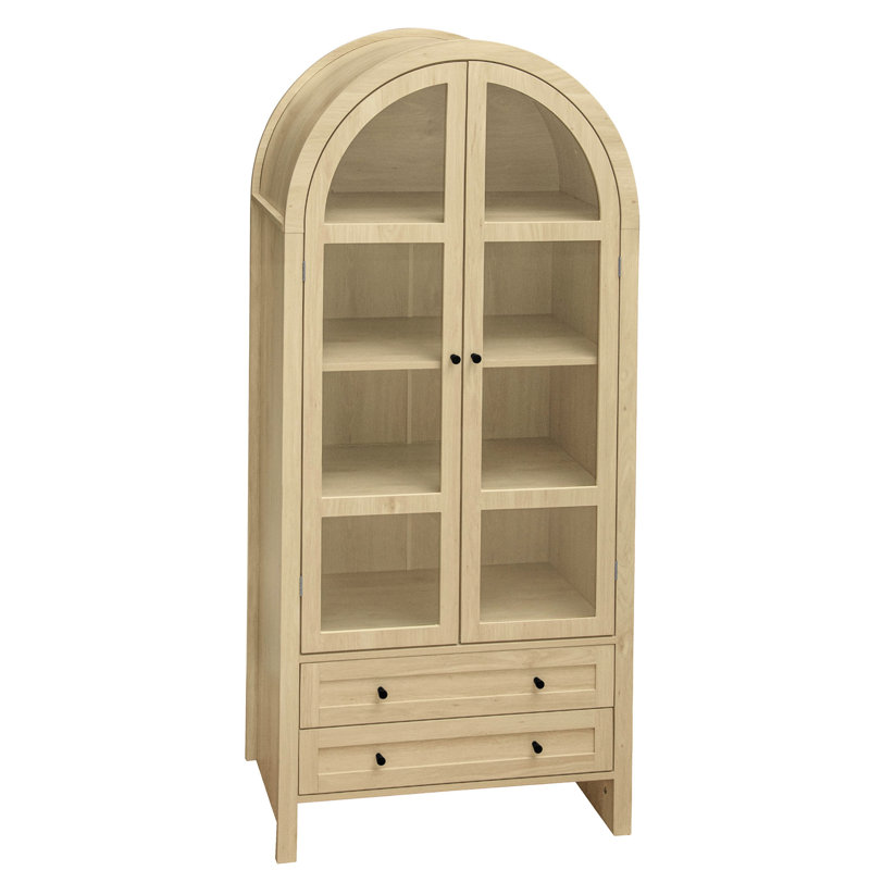 Modern Wood Storage With 2 Drawers, 180 - Degree Hinge, And 5.16" Floor Gap Kitchen Unit 4 Interior Laminates, Magnetic Door Catcher,
