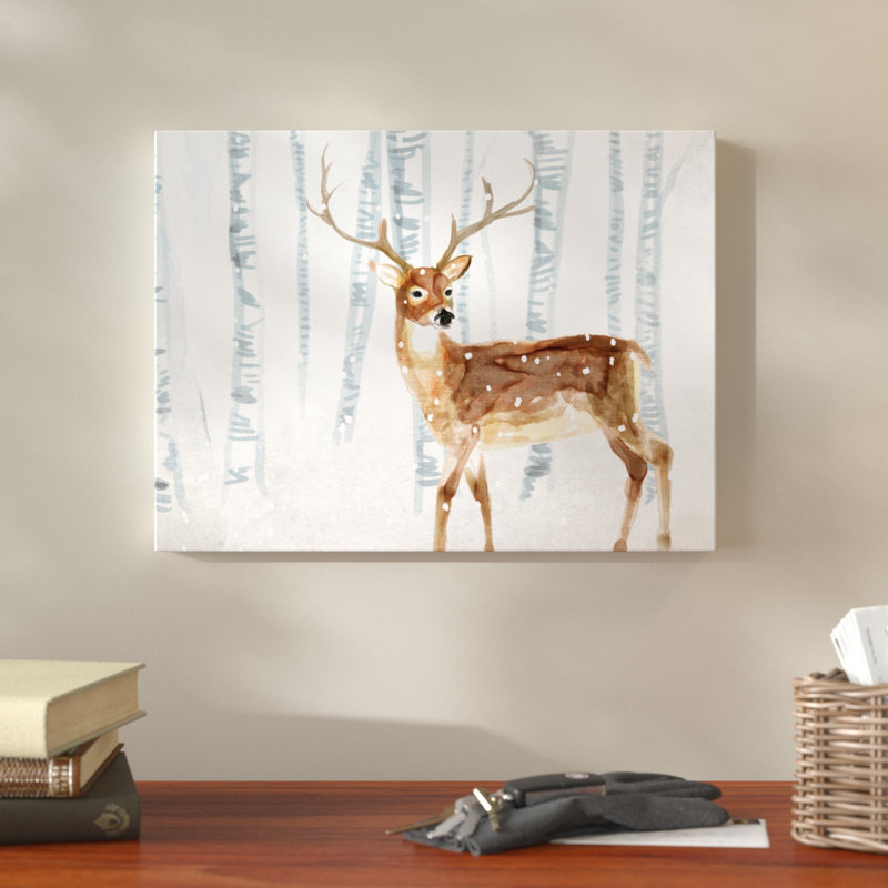 «Deer in Winter Wonderland», impression sur toile
