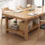 Table de conférence en bois massif avec espace de rangement double couche, grande table de réunion rectangulaire moderne-131256771