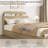 Wooden Bed Frame with Storage Headboard & Footboard, Low Profile Platform Bed with Wooden Slats, No Box Spring Needed-1857476110-1857476101