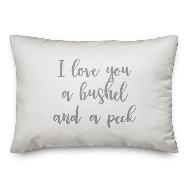  Coussin décoratif I Love You A Bushel And A Peck, Gris / blanc
