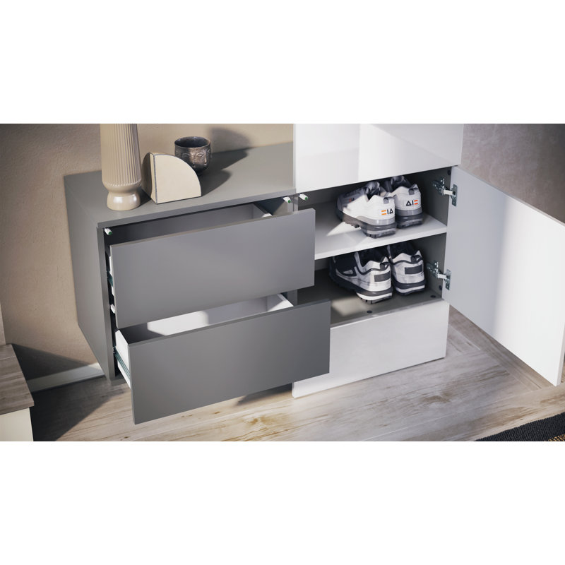 Chappa Hall Tree 105cm Wide, High-gloss white