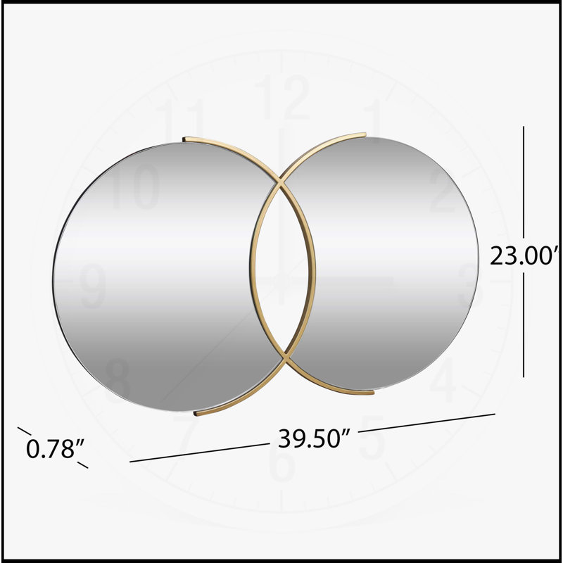 Exquisite Wall Mirror with Overlapping Circular Design and Premium Quality
