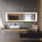 LED Lighted Full Length Mirror with Stand Rectangle LED Wall Mirror-1987827612