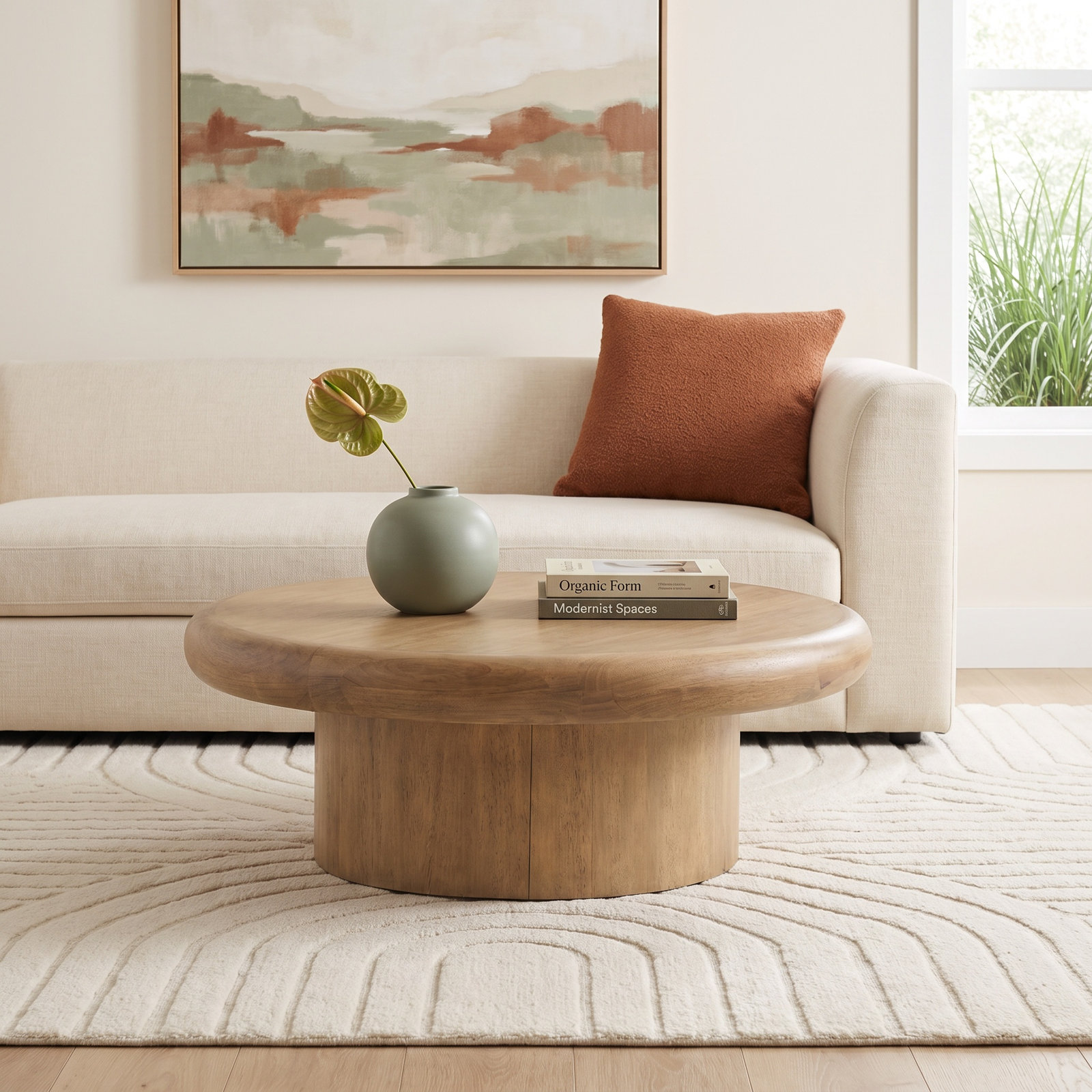 Arwin Solid Wood Single Coffee Table, Burnished Parawood
