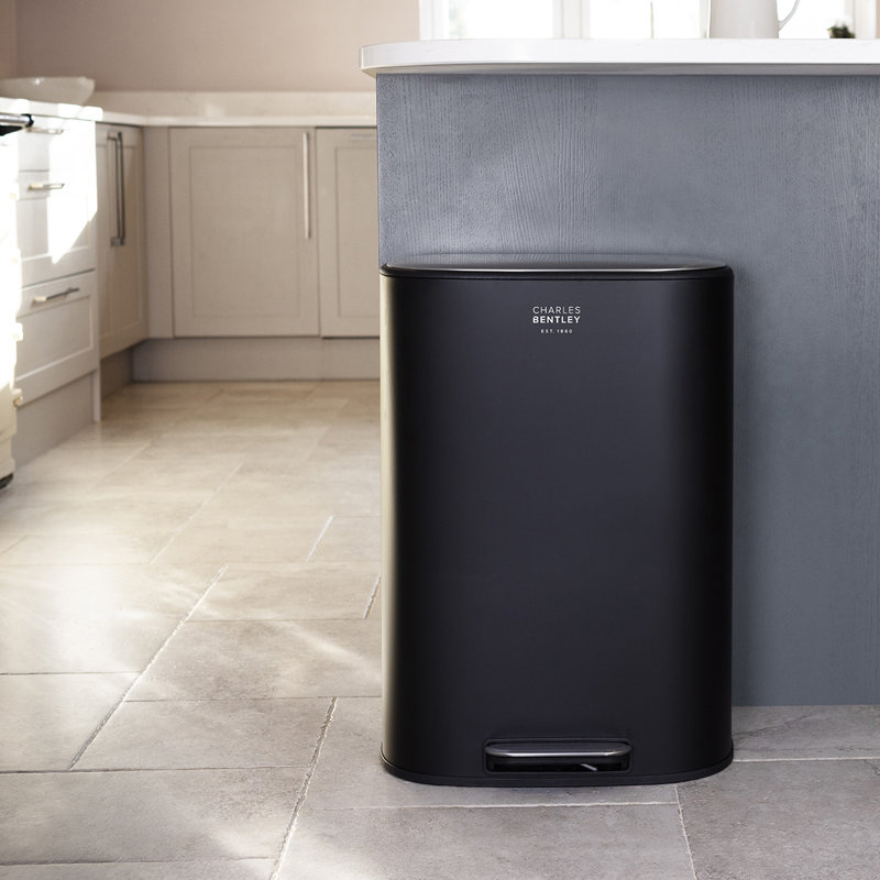 Galvanised Steel Step On Kitchen Trash Can - 13.21L