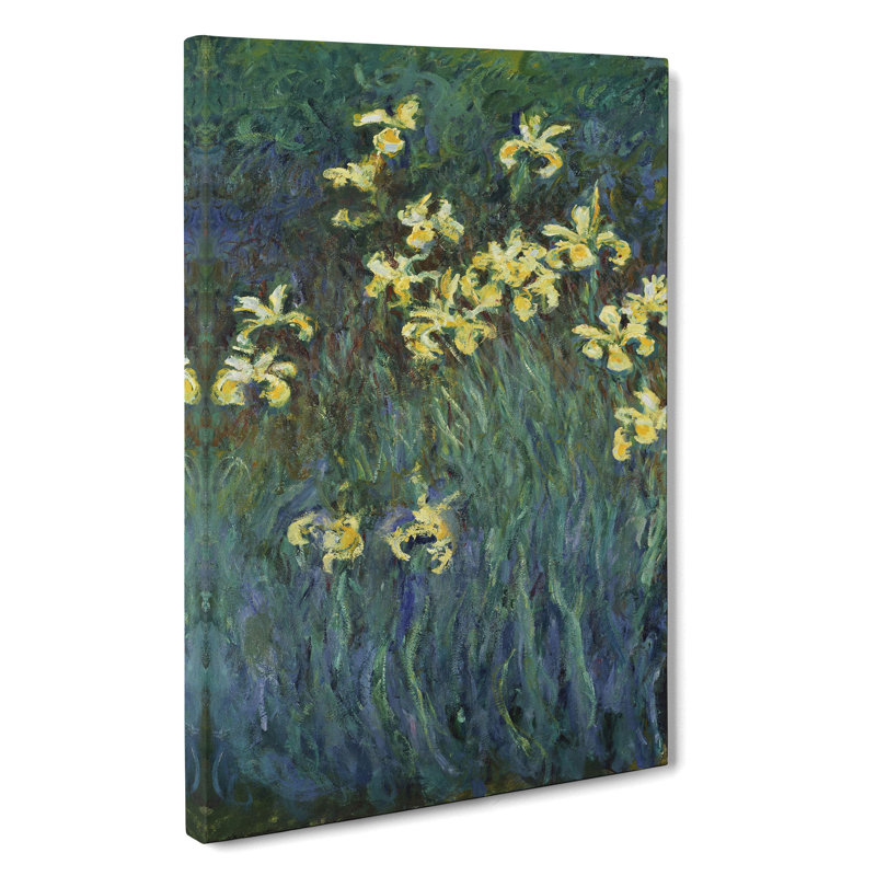 Yellow Irises by Claude Monet - Wrapped Canvas Painting, 60cm H x 40cm W x 3cm D