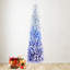 Arbre de Noël 6 pi avec 200 lumières DEL blanc chaud, 485 pointes, branches articulées, conception mince et support en métal