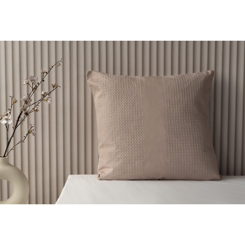 Striped Square Boudoir / Breakfast Cushion Cover, Dark Taupe