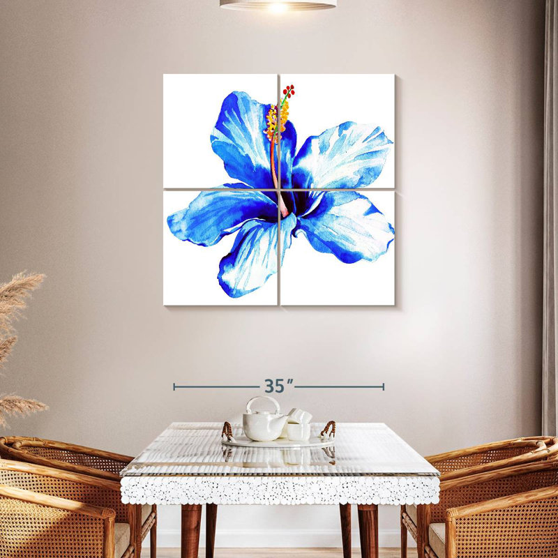 Harnek Vibrant Blue Hibiscus, 38" H x 38" W