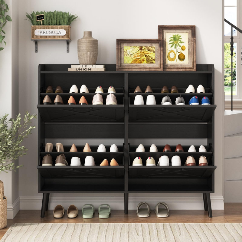 Rangement à chaussures 24 paires, Noir