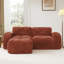 Canapé d'angle sans ossature, tissu velours doux, design capitonné, mousse haute densité 32D, aucun assemblage requis, design ergonomique, base antidérapante, pouf amovible pour chambres à coucher