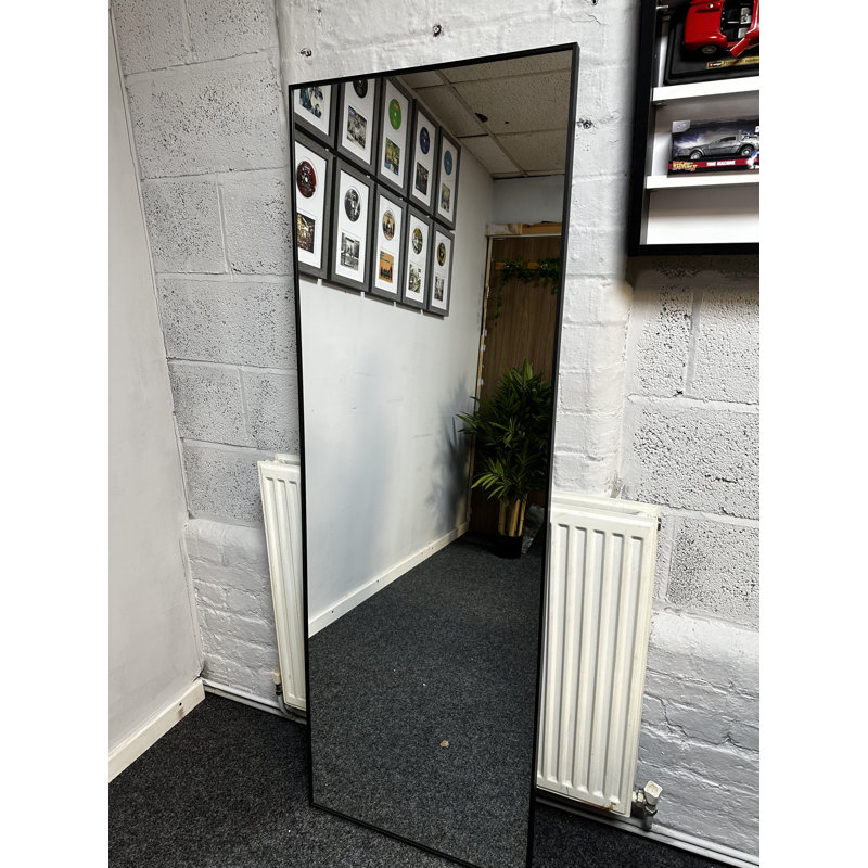 Metal Wall  & Leaner  Mirror in Black, 165cm H x 56cm W