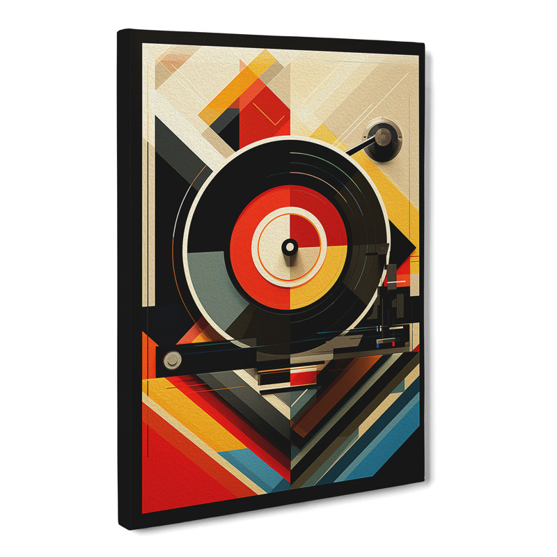 Record Player Geometric - Wrapped Canvas, 50cm H x 35cm W x 3cm D