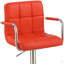 Tabouret de bar en similicuir rouge de style contemporain, ensemble de 2 tabourets de cuisine à hauteur réglable pour îlot de cuisine