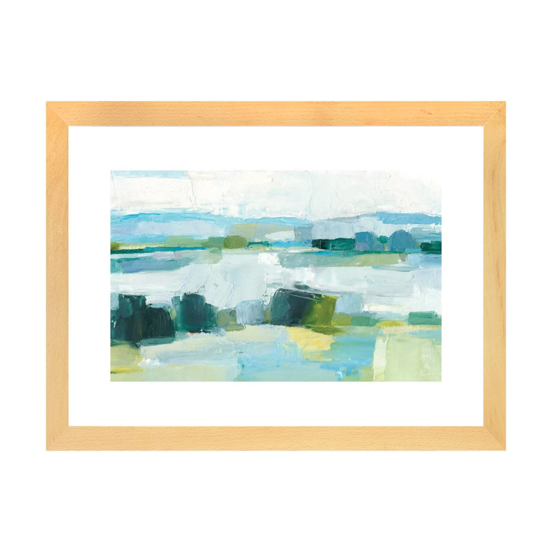 « Cool Summer I » par Ethan Harper, reproduction d’art, H 24 po x l 32 po x p 1 po, Papier encadré de bois naturel, Blanc