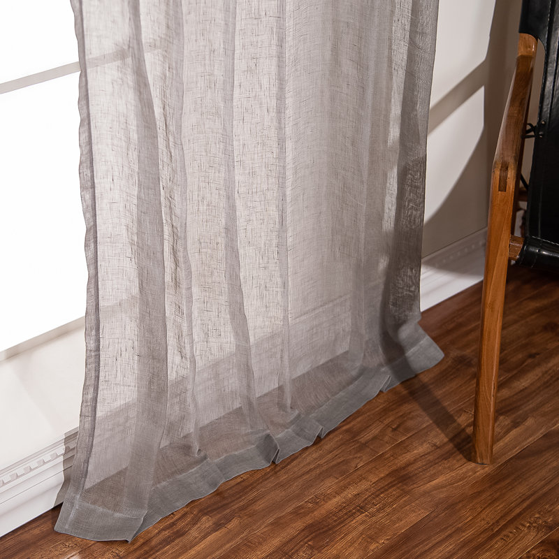 Paire de rideaux transparents Jazmine, L 52 po x L 108 po, Gris