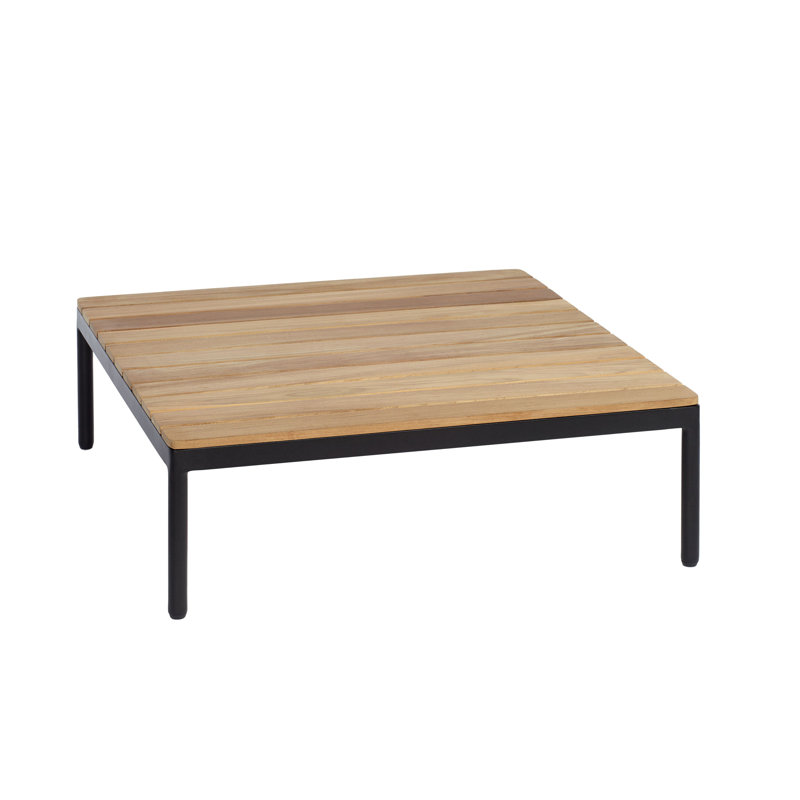 Table basse à accoudoirs, Teck, Anthracite, 9.75"